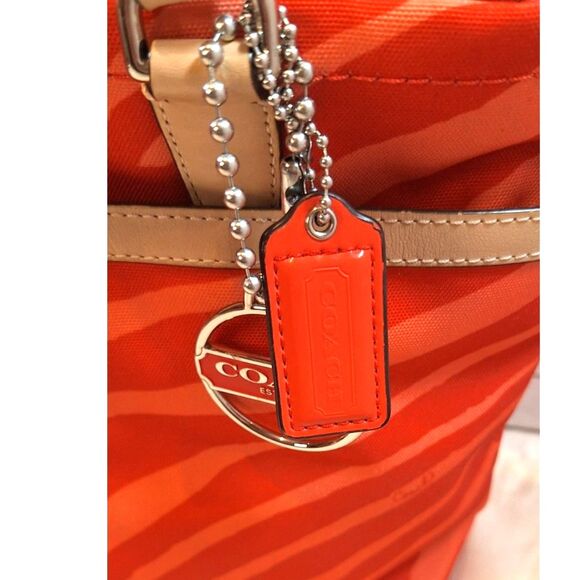 Coach F23283 Zebra Print Canvas Tote Bag - Picture 12 of 16